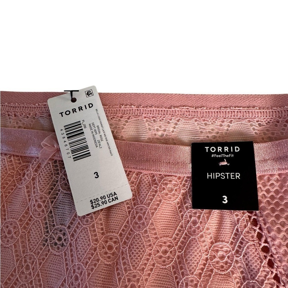 Torrid Bellissima Lace Mid Rise Hipster Panty Size 3X Pink Lot of 2 New - Picture 4 of 6